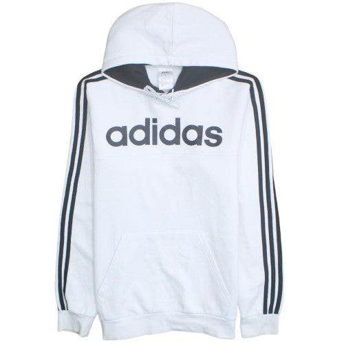 Adidas Men's White Pullover Hoodie M Logo Sportswear Fleece