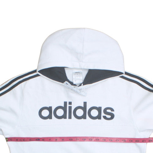 Adidas Men's White Pullover Hoodie M Logo Sportswear Fleece