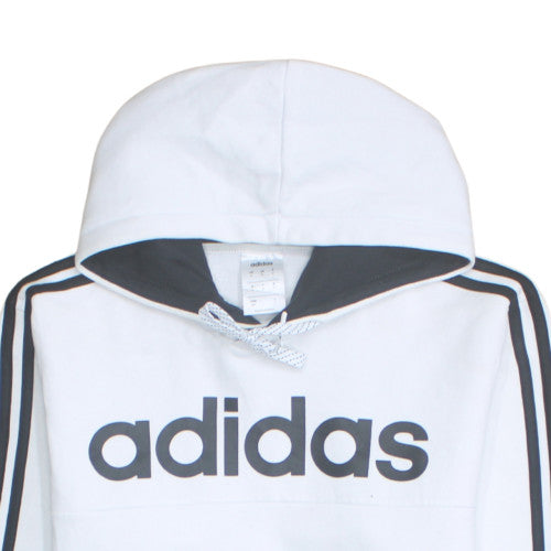 Adidas Men's White Pullover Hoodie M Logo Sportswear Fleece