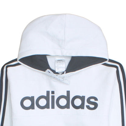 Adidas Men's White Pullover Hoodie M Logo Sportswear Fleece