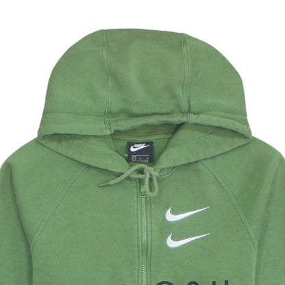 Nike Men's Green Full Zip Hoodie Swoosh Logo Size S