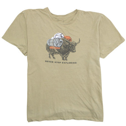 The North Face Men's Beige Graphic T-Shirt XXL Cotton Outdoor