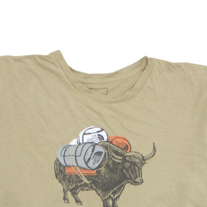 The North Face Men's Beige Graphic T-Shirt XXL Cotton Outdoor