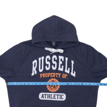 Russell Athletic Men's Blue XL Pullover Hoodie with Logo Print