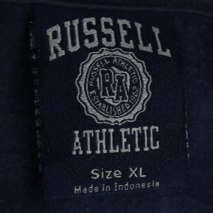 Russell Athletic Men's Blue XL Pullover Hoodie with Logo Print