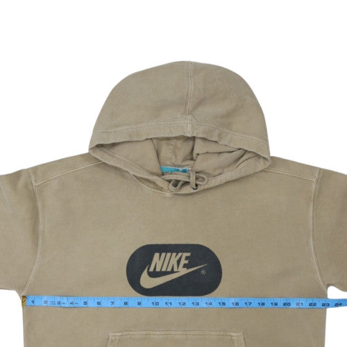 Nike Men's Beige Pullover Hoodie L Fleece Logo Sweatshirt