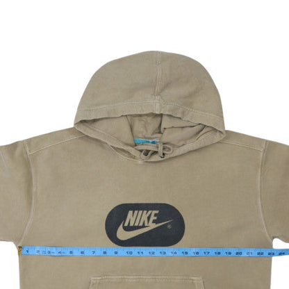 Nike Men's Beige Pullover Hoodie L Fleece Logo Sweatshirt