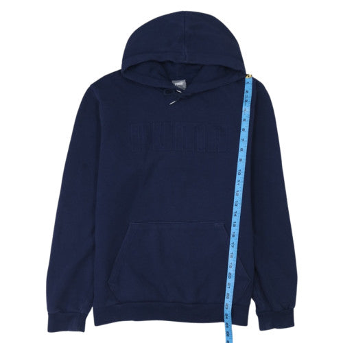 Puma Mens Blue Pullover Hoodie Size M Logo Fleece Hooded Sweatshirt
