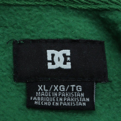 DC Men's Green Pullover Hoodie XL Logo Fleece Casual Sweatshirt
