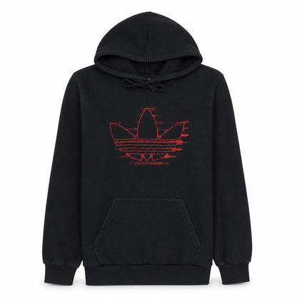 Adidas Men's Black XS Pullover Hoodie with Red Logo