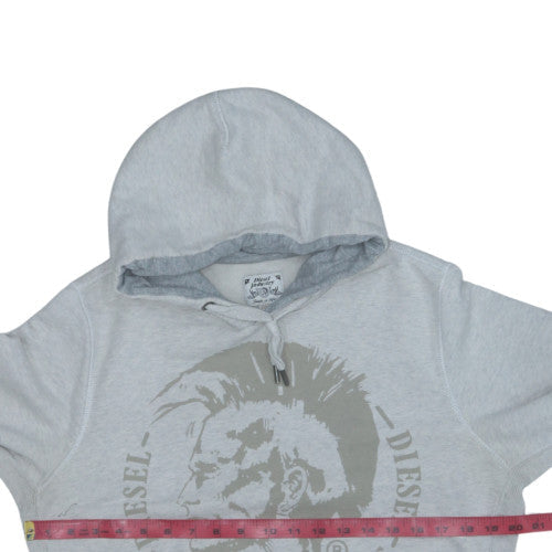 Diesel Men’s Grey Pullover Hoodie M Graphic Print Regular Fit