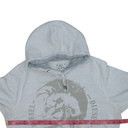 Diesel Men’s Grey Pullover Hoodie M Graphic Print Regular Fit