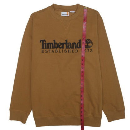 Timberland Men’s Brown XL Regular Fit Embroidered Logo Sweatshirt