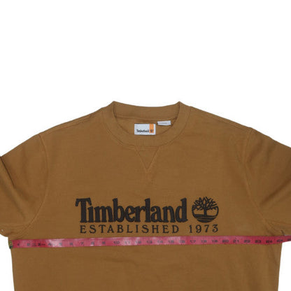 Timberland Men’s Brown XL Regular Fit Embroidered Logo Sweatshirt