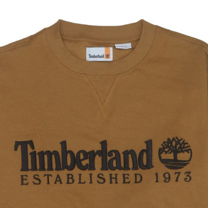 Timberland Men’s Brown XL Regular Fit Embroidered Logo Sweatshirt