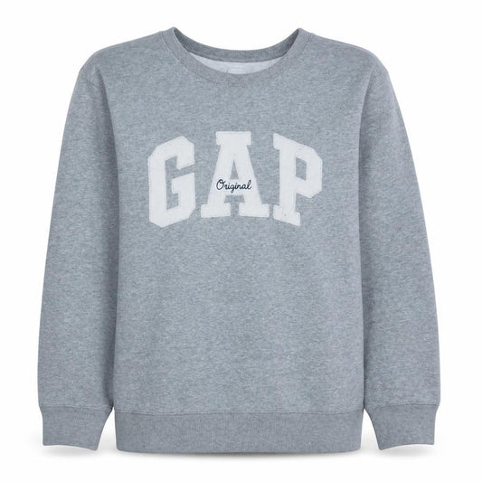 Gap Women Grey Logo Crew Neck Pullover Sweatshirt Size L
