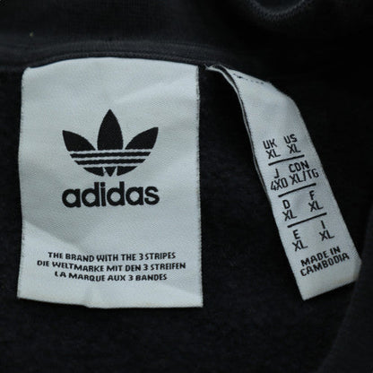 Adidas Mens Black XL Crew Neck Pullover Sweatshirt with Logo