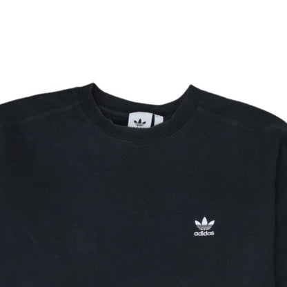 Adidas Mens Black XL Crew Neck Pullover Sweatshirt with Logo