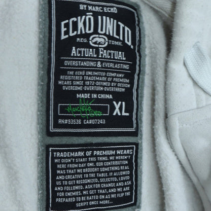 Ecko Unltd Womens White XL Full Zip Hoodie Graphic Crest Design