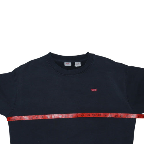 Levi's Men's Black Crew Neck Pullover Sweatshirt Size M Classic Cotton