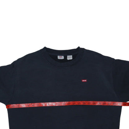 Levi's Men's Black Crew Neck Pullover Sweatshirt Size M Classic Cotton