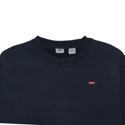 Levi's Men's Black Crew Neck Pullover Sweatshirt Size M Classic Cotton