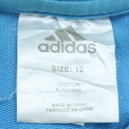 Adidas Women's Blue Full Zip Sweatshirt Size 12 Cotton Blend