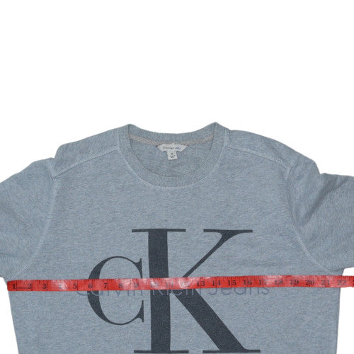 Calvin Klein Jeans Men’s Grey Pullover Sweatshirt M Logo Classic Crew