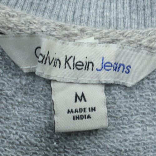 Calvin Klein Jeans Men’s Grey Pullover Sweatshirt M Logo Classic Crew