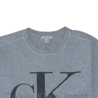 Calvin Klein Jeans Men’s Grey Pullover Sweatshirt M Logo Classic Crew
