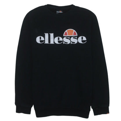 Ellesse Men's Black Regular Fit Logo Pullover Sweatshirt M