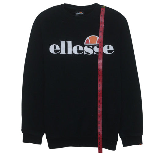 Ellesse Men's Black Regular Fit Logo Pullover Sweatshirt M
