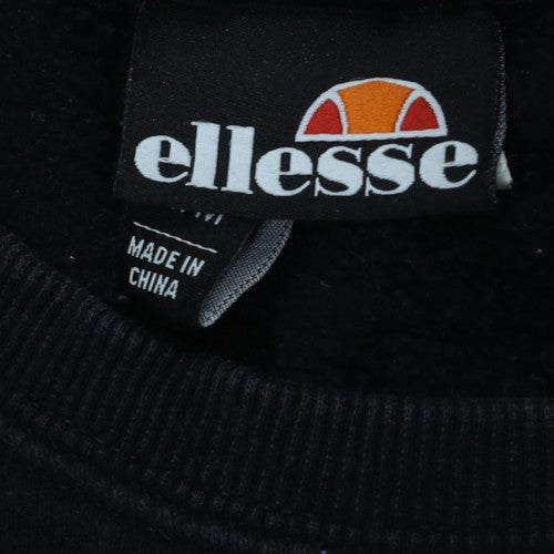 Ellesse Men's Black Regular Fit Logo Pullover Sweatshirt M