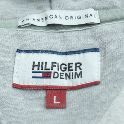 Hilfiger Denim Mens Grey L Pullover Hoodie with Logo Design