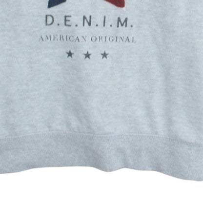 Hilfiger Denim Mens Grey L Pullover Hoodie with Logo Design