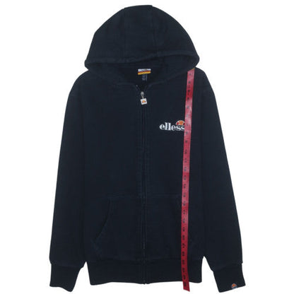Ellesse Mens Black Full Zip Hoodie L Logo Fleece Sweatshirt