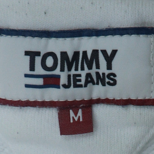 Tommy Jeans Men's White Embroidered Logo Sweatshirt M