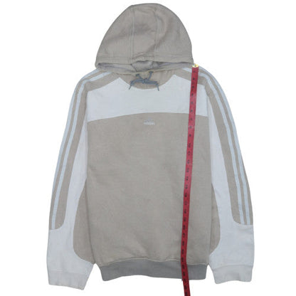 Adidas Men's Beige Pullover Hoodie L Logo Sports Fleece
