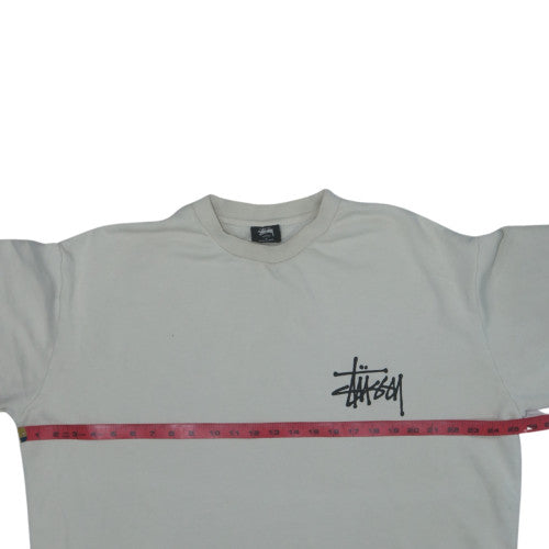 Stussy Men Beige Small Logo Pullover Sweatshirt Crew Neck