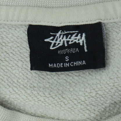 Stussy Men Beige Small Logo Pullover Sweatshirt Crew Neck