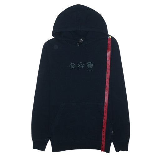 Rip Curl Men's Black Pullover Hoodie M Fleece Surf Logo Sweatshirt