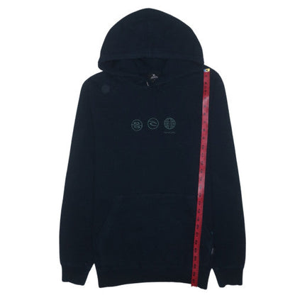 Rip Curl Men's Black Pullover Hoodie M Fleece Surf Logo Sweatshirt