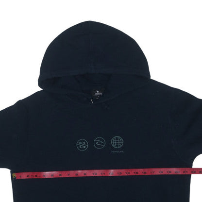 Rip Curl Men's Black Pullover Hoodie M Fleece Surf Logo Sweatshirt