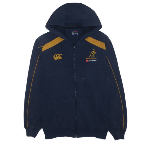 Canterbury Wallabies Men’s Blue XL Full Zip Hoodie Rugby Fleece