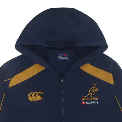 Canterbury Wallabies Men’s Blue XL Full Zip Hoodie Rugby Fleece