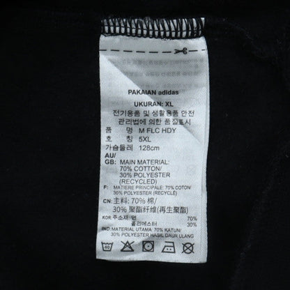 Adidas Mens Black XL Pullover Fleece Hoodie with Red Logo