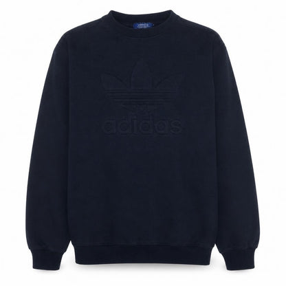 Adidas Mens Blue XL Pullover Crew Neck Logo Sweatshirt