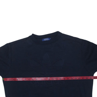 Adidas Mens Blue XL Pullover Crew Neck Logo Sweatshirt