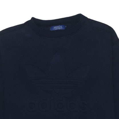 Adidas Mens Blue XL Pullover Crew Neck Logo Sweatshirt