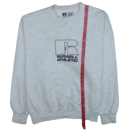 Russell Athletic Men’s Grey Cotton Logo Pullover Sweatshirt L